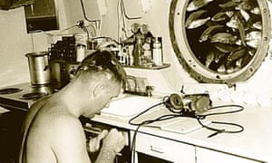 American aquanaut Berry L Cannon inside Sealab II