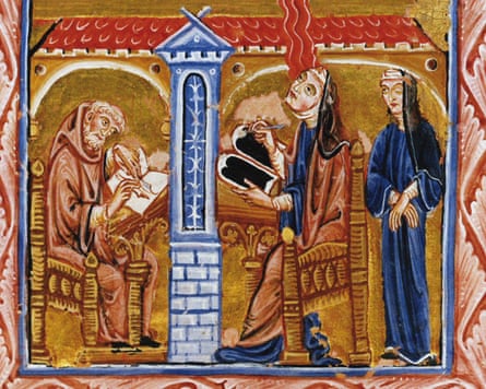 ‘I saw a great splendour’ … Hildegard von Bingen depicted receiving a vision.