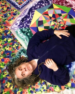 Reid with his painting in 2001.