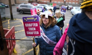 Waspi campaigners arriving at the Labour event in Renishaw where Jeremy Corbyn was speaking.