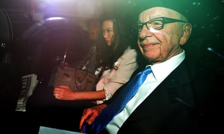 Rupert Murdoch on his way to give evidence to the Leveson inquiry in 2012.