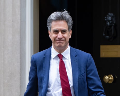 Ed Miliband leaving No 10 Downing Street.