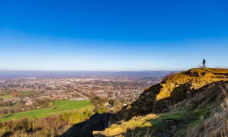 A view of Cheltenham Spa from the Cotswolds.
