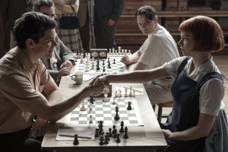 Jacob Fortune-Lloyd (left) and Anya Taylor-Joy in The Queen’s Gambit.