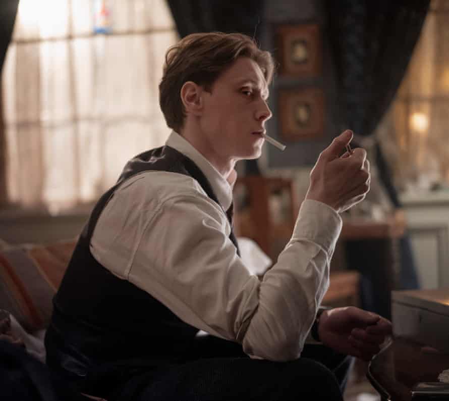 George MacKay smoking