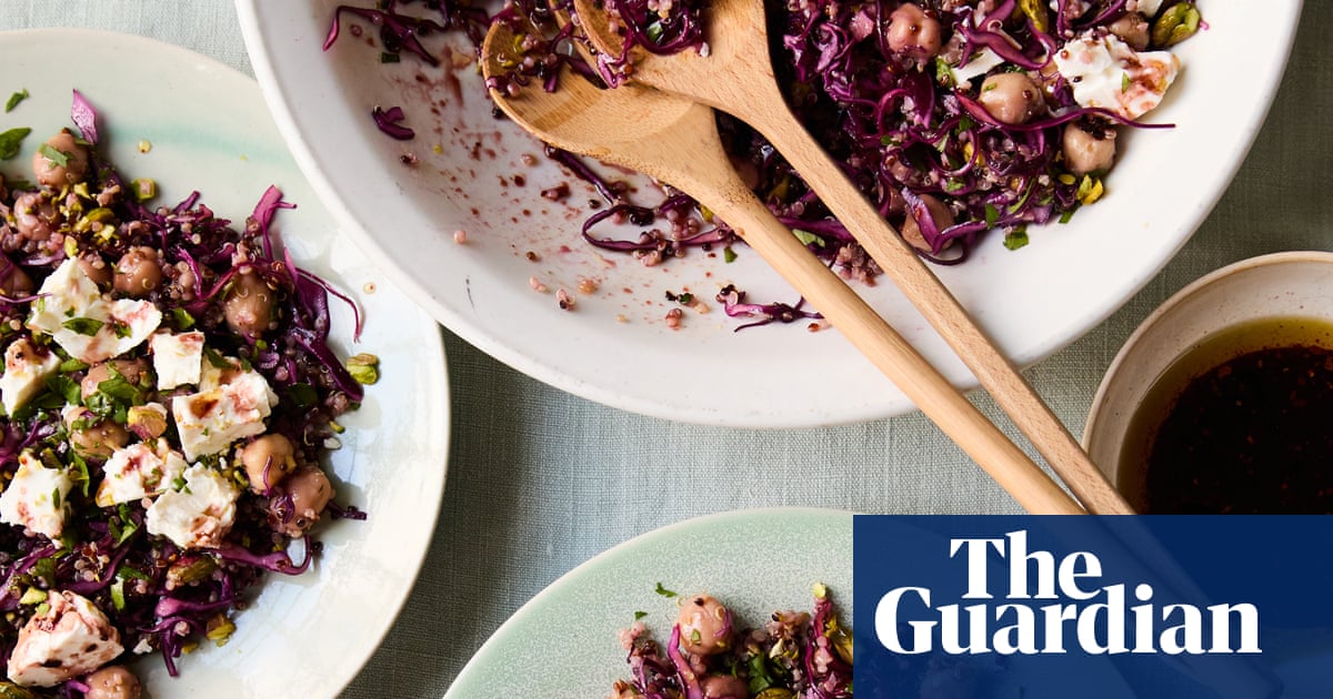 Meera Sodha’s vegetarian recipe for quinoa and chickpea salad with red cabbage, pomegranate and pistachios | Meera Sodha recipes