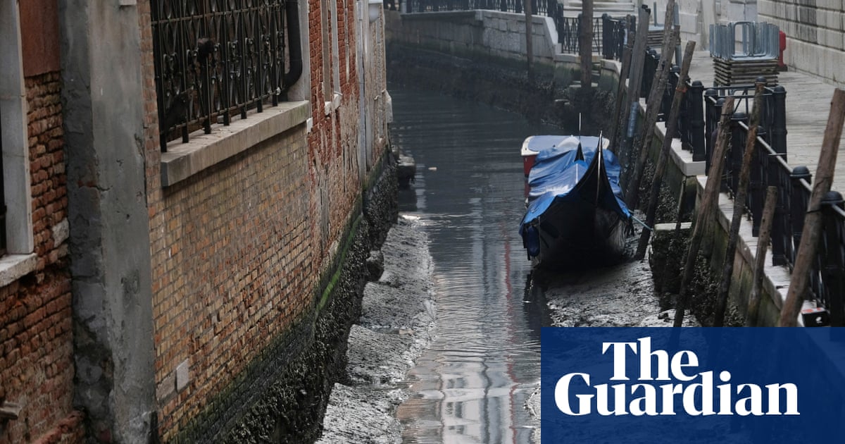 Venice canals start to run dry as low tide and lack of rain hit