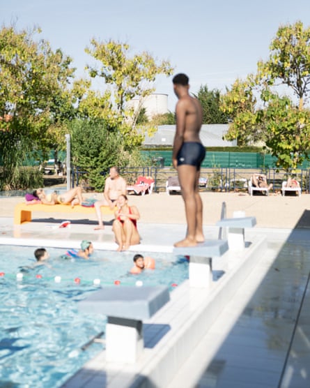 Bathers in the swimming pool in Belleville-sur-Loire. The village has a population of only 1,000, but taxes paid by EDF fund leisure facilities usually only found in towns of 100,000 inhabitants or more.