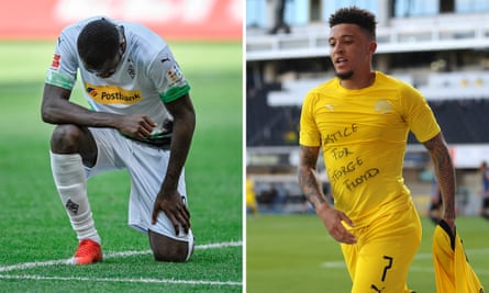 Marcus Thuram And Jadon Sancho Both Pay Tribute To George Floyd After Scoring Bundesliga The Guardian
