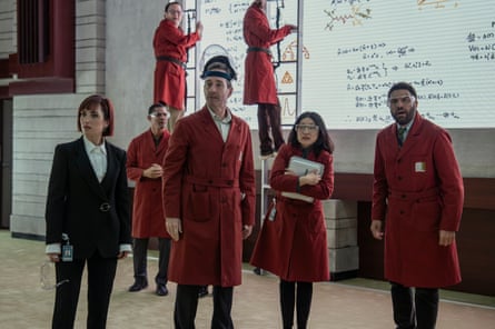 Matthew Macfadyen (centre) in The Miniature Wife.