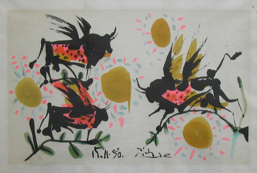 Inspiration… Picasso's Grasshopper Bulls were created after he lit up Miller and Penrose's Ayrshire bull William.