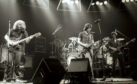 The Grateful Dead playing at the Rainbow theatre, London. From left, Jerry Garcia, Bob Weir and Phil Lesh.