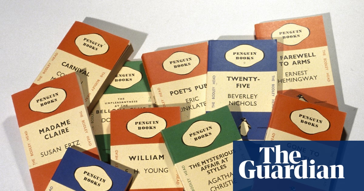 A display of early Penguin paperbacks.