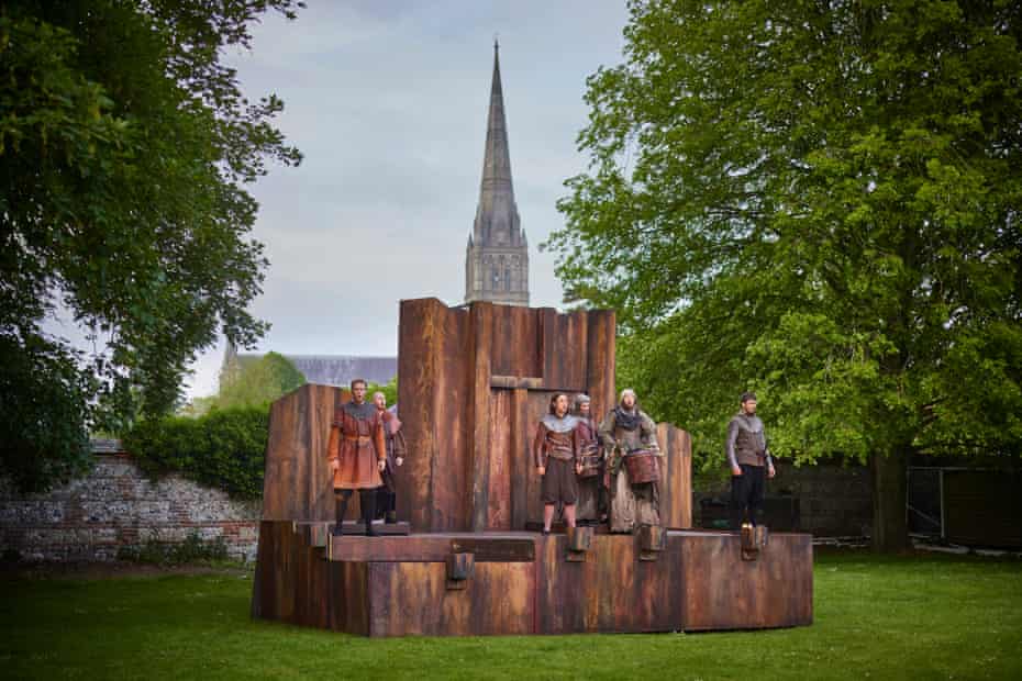 The first in-situ performance, at Salisbury Cathedral, is a final dress rehearsal. The company play here for two nights at the beginning of the tour. Most of the rest of the tour dates are one night only.