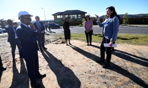 Queensland Premier Annastacia Palaszczuk at a Spring Mountain construction site in Brisbane last Monday.