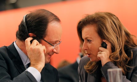 François Hollande with his former partner, journalist Valérie Trierweiler, December 2011