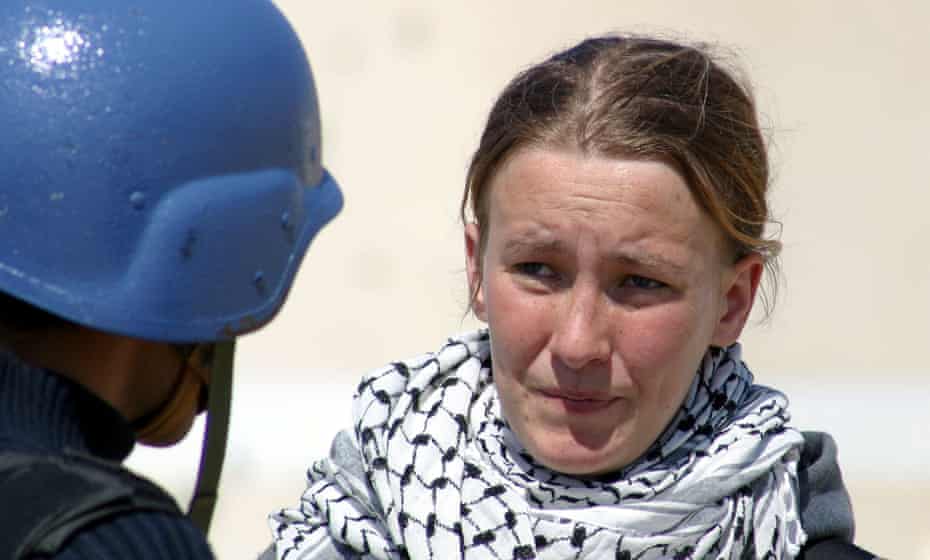 Rachel Corrie speaks during an interview with MBC Saudi Arabia television March 14, 2003. She was killed two days later