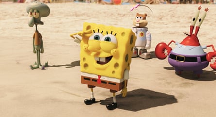 The 2015 SpongeBob film with, from left, Squidward, SpongeBob, Sandy and Mr Krabs.