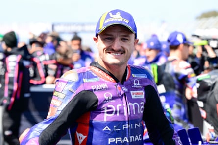 Australia’s Jack Miller smiles after finishing third during qualifying