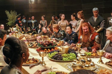 A feast scene from the film Thor