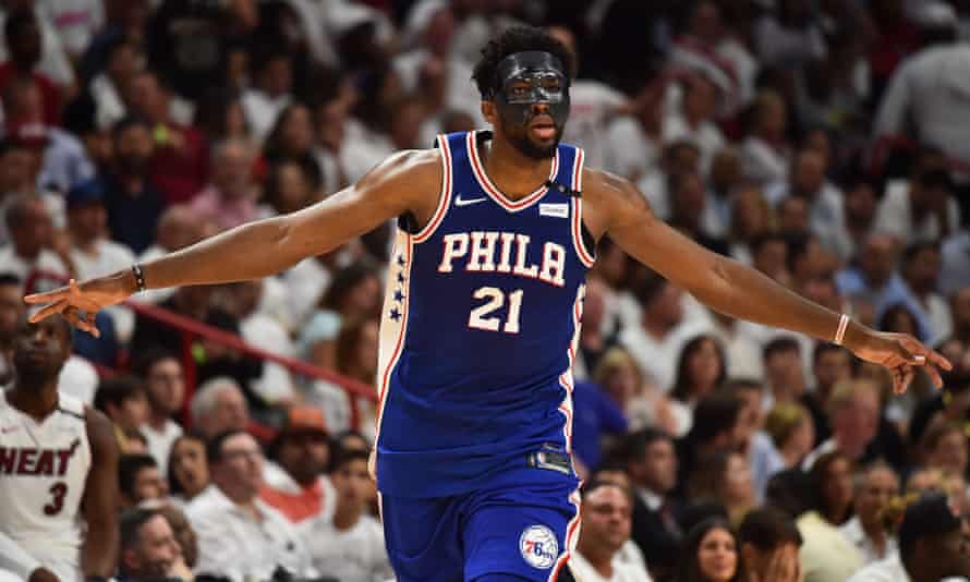 Masked Marvel Joel Embiid Shines For Sixers As Warriors And Pelicans Win Nba The Guardian Masked Marvel Joel Embiid Shines For Sixers As Warriors And Pelicans Win Nba The Guardian