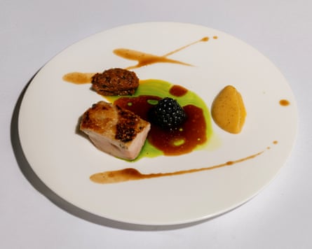Punk Royale’s guinea fowl with blackberry swede puree