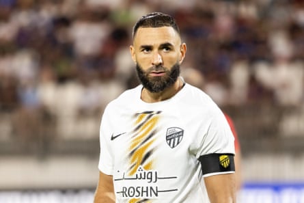 Karim Benzema in action during the friendly match between Inter and Al-Ittihad