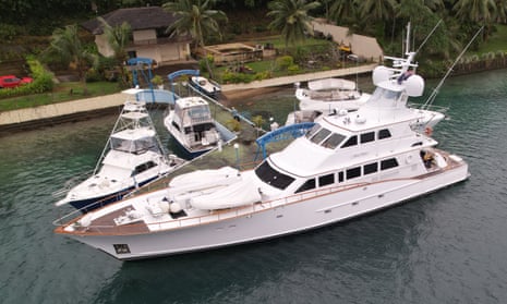 Ron Pattenden’s yacht, Dream Catcher, moored in Port Vila harbour, Vanuatu
