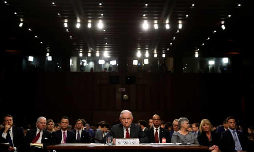 Sessions testifies before the committee. He refused to answer questions about his private discussions with Donald Trump.