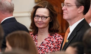 Gina Haspel attends the swearing-in ceremony for the secretary of state, Mike Pompeo.