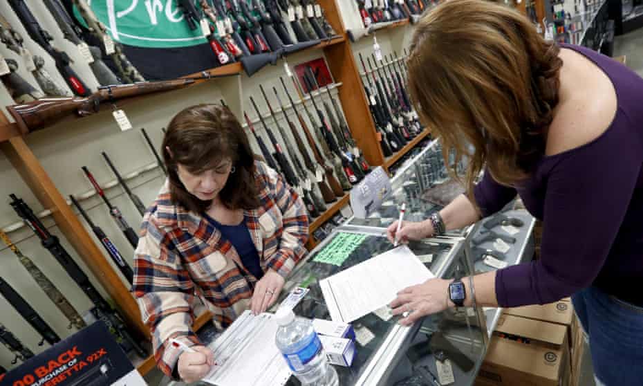 Dukes Sport Shop in New Castle, Pennsylvania, in March. Industry analysts estimate sales of about 3m weapons since March.