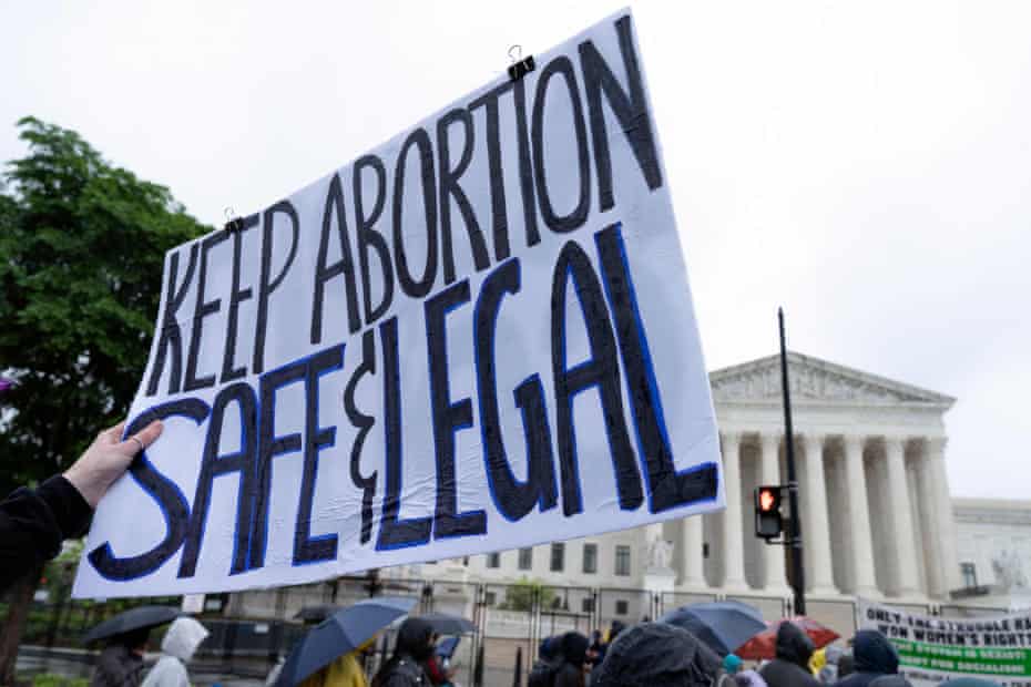 Pro-choice demonstrators rally for abortion rights in front of the US supreme court in Washington DC, on Saturday.