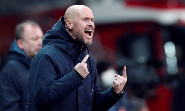 The Ajax manager, Erik ten Hag, on the touchline during the Champions League encounter with Besiktas.