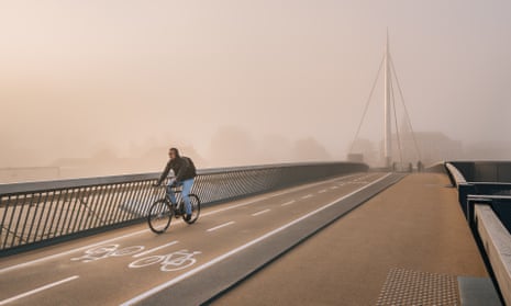 One of Odense’s many car-free bridges. Some 50% of all central trips are made by bike. 