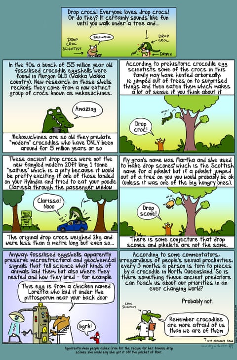 Cartoon by First Dog on the Moon titled Drop Crocs, panel 1