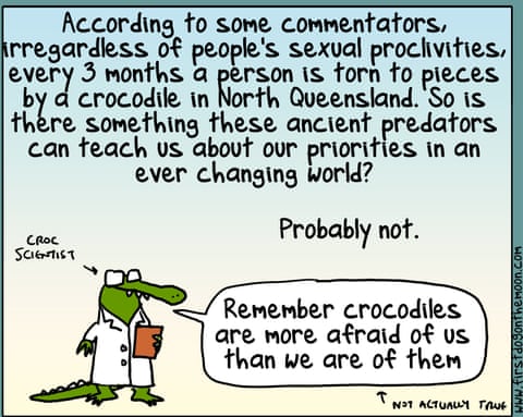 Cartoon by First Dog on the Moon titled Drop Crocs, panel 7