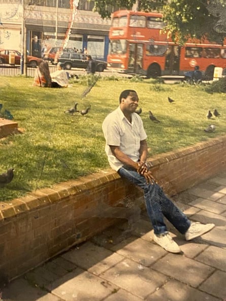 Patrick Liverpool sitting on a wall, Brixton