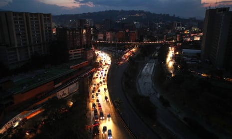 Caracas, Venezuela, as blackout continues. Opposition leader Juan Guaidó slammed the leftist’s ‘dictatorship’ for failing to restore electricity. 