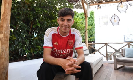 Kai Havertz pictured in an Arsenal shirt in Spain