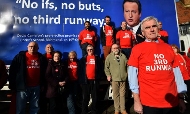 John McDonnell (right) at a protest rally against the expansion of London’s Heathrow airport in December