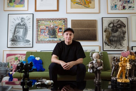 Brian Donnelly amid his private collection – and his own creations.