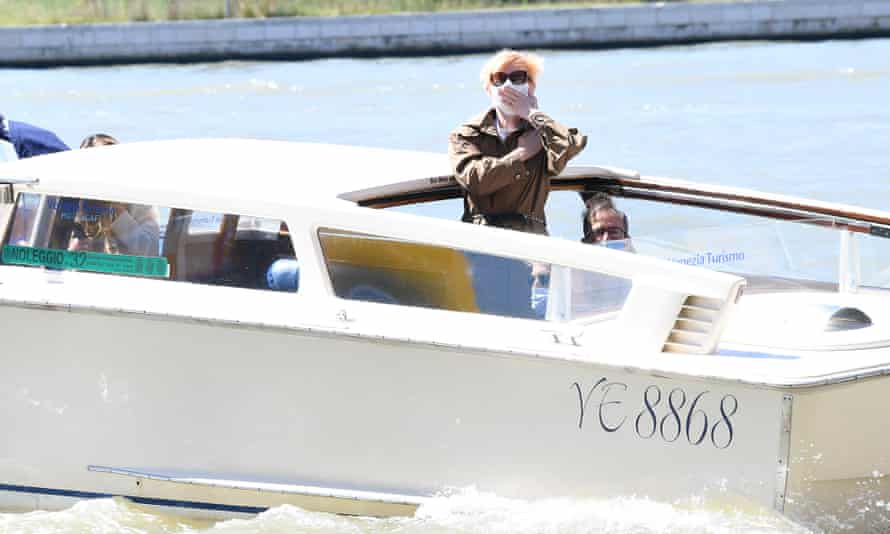 Scottish actor Tilda Swinton arriving in Venice on Tuesday.