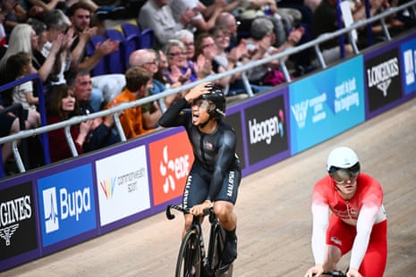 Wonderful scenes on the track as Azizulhasni Awang takes gold in men’s keirin.