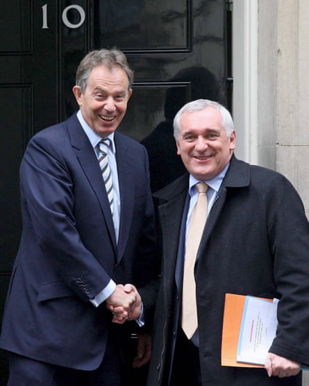 British Prime Minister Tony Blair meets Irish Taoiseach Bertie Ahern in 2007.