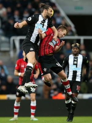 Andy Carroll came off the bench to play a significant part in Newcastle’s win over Southampton.