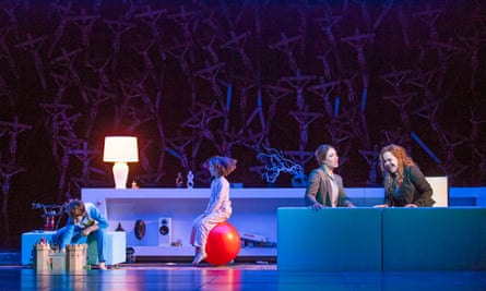 ‘Potent authenticity’: Sonya Yoncheva, second right, as Norma with Sonia Ganassi as Adalgisa and Matteo di Lorenzo and Niamh Worrell as the children.
