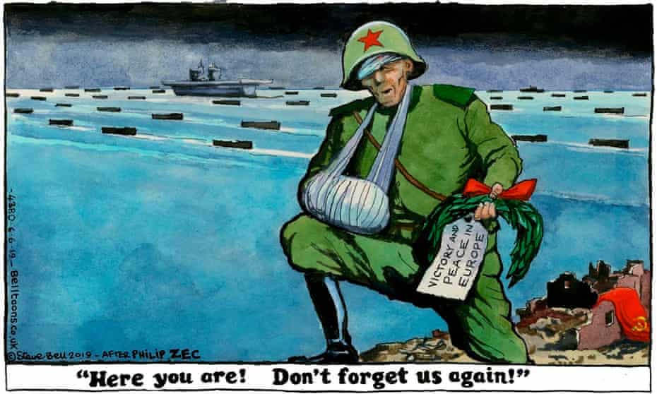 Steve Bell’s cartoon about the D-day landings. 