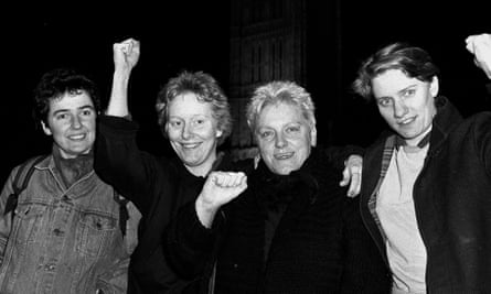 Sally Francis, far right, after the House of Lords protest.