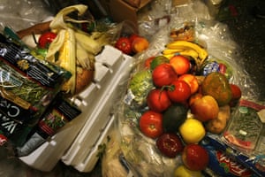 Edible food dumped by vendors in a New York market