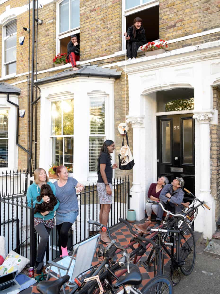 Neighbours outside house